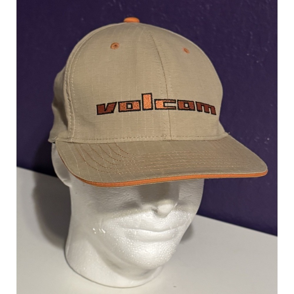 Vintage Volcom Spell Out S/M Ripstop Hat Flex Surf Skate 90s Y2K Ryan Sheckler